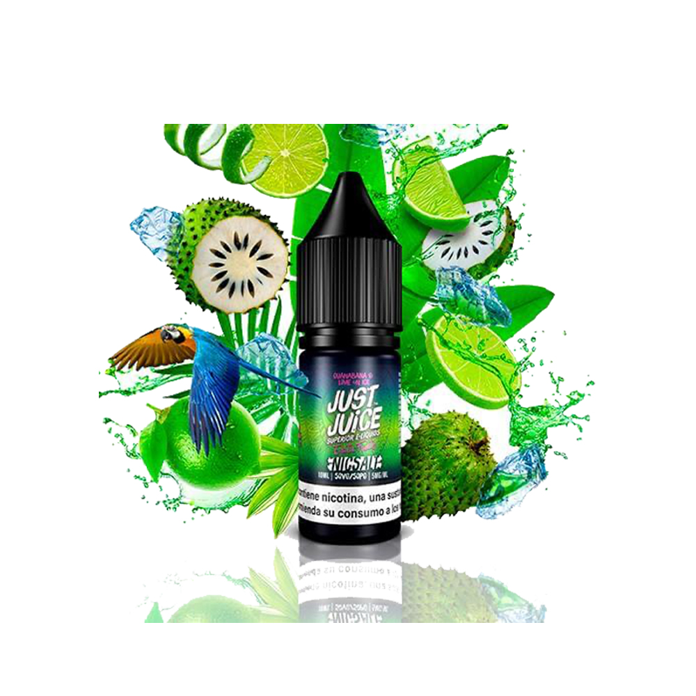 Just Juice Nic Salts Exotic Fruits Guanabana & Lime On Ice 10ml | Guanabana Piña Lima